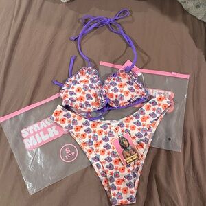 STRAWBERRY MILK MOB // FLORAL BIKINI